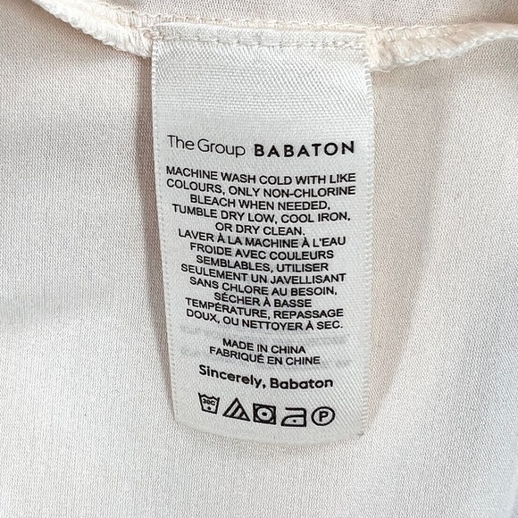 ARITZIA BABATON Long Sleeve Mock Neck Top Womens XXS Cream Foundation Oversized - Picture 9 of 13